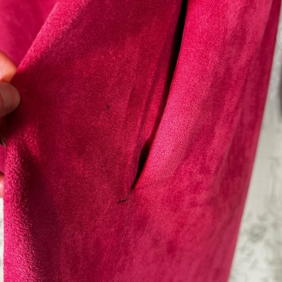 THML Faux Suede Open Front Fuchsia Coat Size Small - Picture 5 of 9